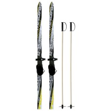 Ski -adolescent kit: skiing 130 cm, sticks 100 cm