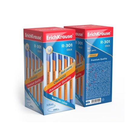 Ballic handle Erichkrause R-301 Orange Stick, node 0.7 mm, blue ink, letter line 2000 meters, barcode on the handle-2