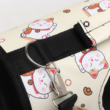 Bag - carrying for animals "cats", size S, 37.5 x 17 x 22 cm, beige-4