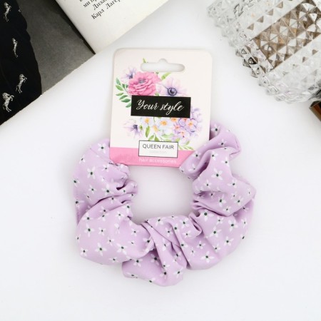 Hair elastic band "Orbit" elite flowers, 8 cm, mix