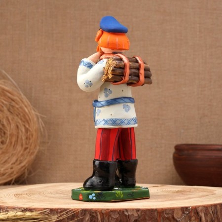 Kovrov toy "A man with a knitting firewood", ceramics-2