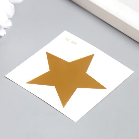 Tattoo on the body Gold "Star" 6x6 cm-1
