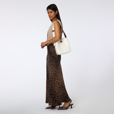 Women's bag on the Textura screw castle, small size, dairy color-8