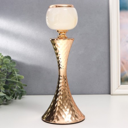 Summary Metal for 1 candle "Embossed geometric pattern" gold 28x11x11 cm-2