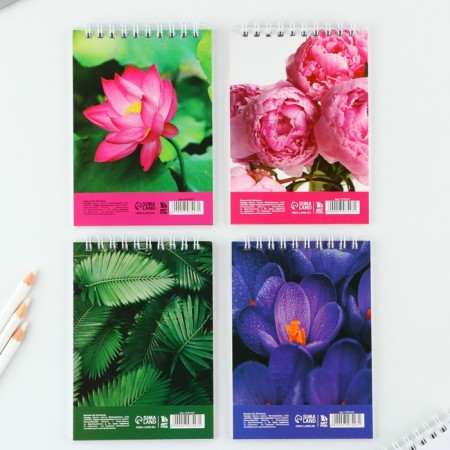 Mix of A6 notebooks, 40 liters on the crest, soft cover "Flowers"-7