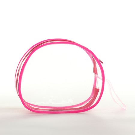 PVC cosmetic bag, 16*6*13, lightning department, raspberry-1