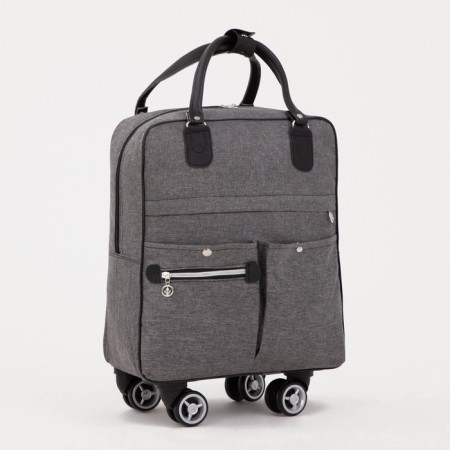 Road bag 18 "on wheels, a lightning department, 4 outer pockets, color gray color