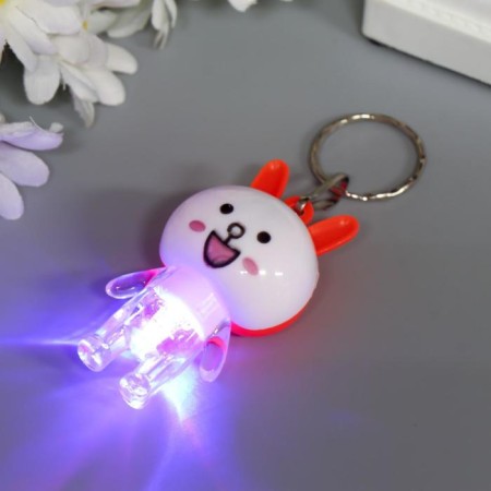 Flashlight light on the ring "Bunny" Mix flashes 5.5x3x2 cm-4