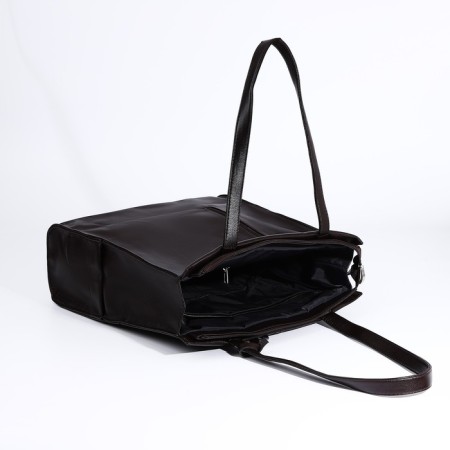 Bag Vita with a zipper, brown color-4