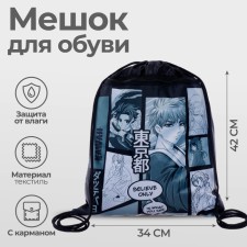 A bag for shoes with a pocket of 420 x 340 mm, calligrata, MSO-7C, (soft polyester, density 210D) 
