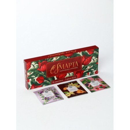Gift tea "From March 8" 3 tastes, 12 bags-2