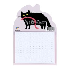 Блокнот фигурный "Кот" на магните, сосиски, 10,5х14,5 см