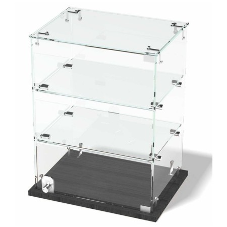 Table window, 2 shelves, 400 × 300 × 700, chipboard, glass color gray-1