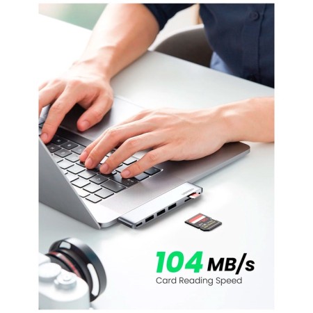 USB concentrator for MacBook (hub) Ugreen 3 x USB 3.0, SD/TF, Thunder Bolt 3 (60560)-7
