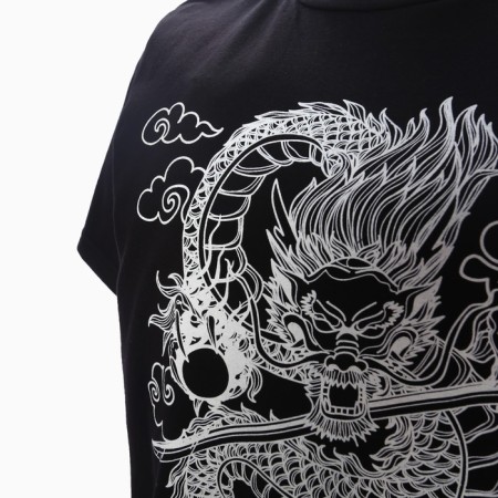 Women's T -shirt "Dragon", black color/white print, size 52-6