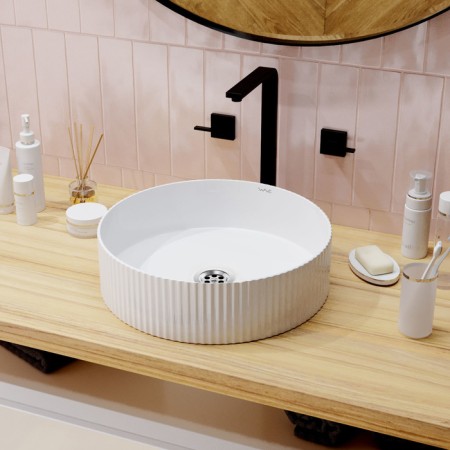 Haloine shell Wave Solo, round, white color, 40x40x12.5 cm-3