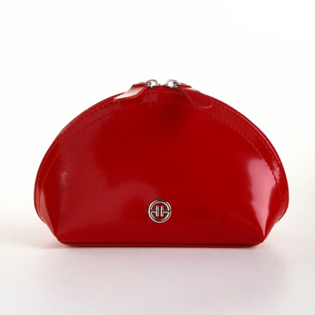 Cosmetic bag at the zipper textura, red color-1
