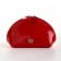 Cosmetic bag at the zipper textura, red color