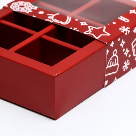 New Year. Box for 6 sweets "Festive mood", 13.7 x 9.8 x 3.8 cm, confectionery packaging-2