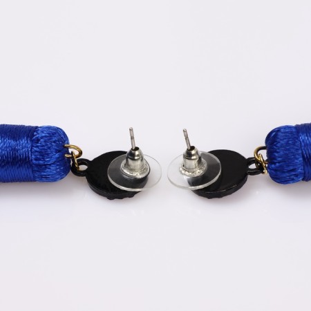 Earrings "Brushes" Harmony, Blue L -brush color 9.5cm-2