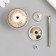 Handle for the casket ceramics, metal "Geometric pattern" white-gold 4.1x4.1x6 cm