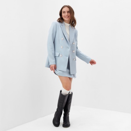 Jacket female double -breasted mist p. 50, blue/white-4