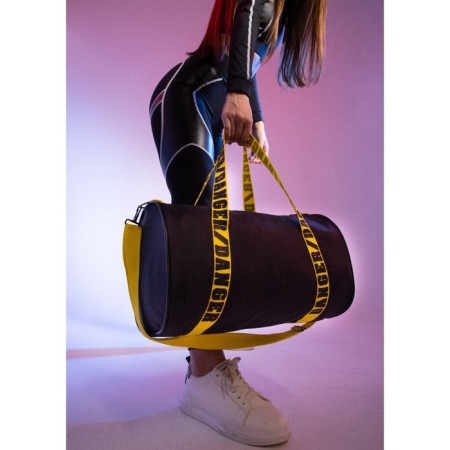 Sports bag Danger with zipper, black color-4