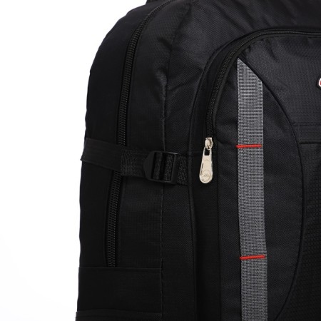 Tourist backpack on lightning, 4 outer pockets, black color-7