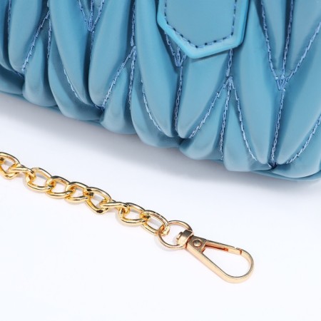 Bag Cross-Bodi with a zipper, blue color-5
