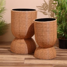 A set of wicker pots, 2 pcs, 63x36x36/52x30x30 cm
