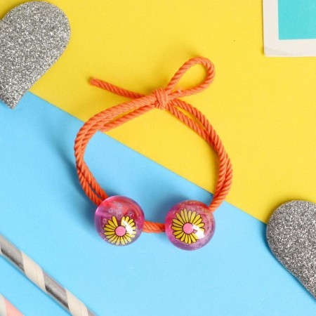 Hair gum "Venus" Transparent bead flower, mix-1