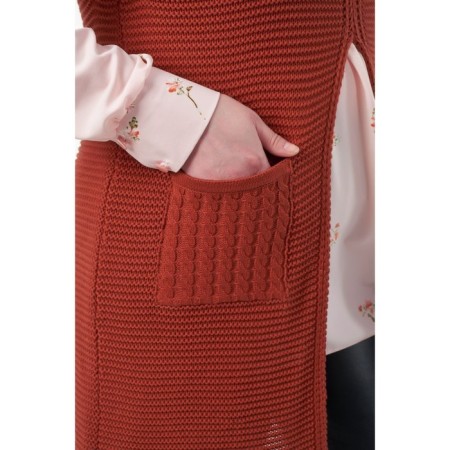 Women's vest, size 52, brown color-6