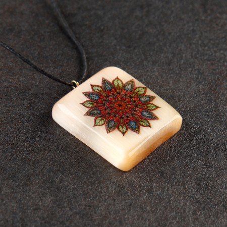 Pendant "Mandala" No. 6, Selenite-2
