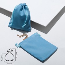 Velvet bag, 10 × 12 cm, blue color
