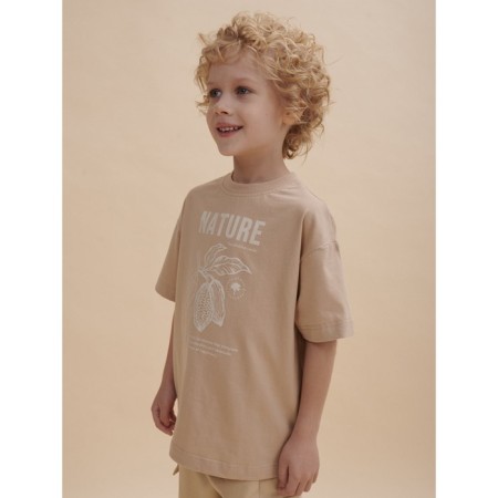 T -shirt for boys, height 146 cm, sandy color-1