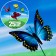 Plug "butterfly vailet" 7x8cm/25cm, set 25pcs, mix