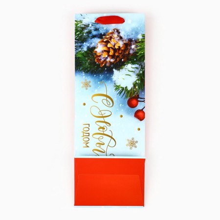 Package New Year's laminated for the bottle "Snow Forest", 13 x 36 x 10, New Year-4