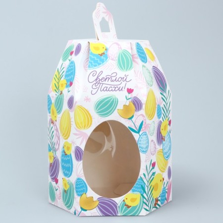 Confectionery box, packaging “Congratulations on Easter!”, Easter, 8 x 8 x 21 cm-3