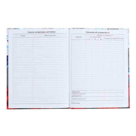 Universal diary for grades 1-11, "Russia Geometry", solid cover 7BC, glossy lamination, 40 sheets-7