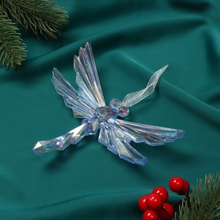 Christmas tree decoration "Dragonfly" 10x13 cm, purple overflow-1