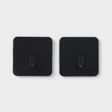 A set of hooks of self -adhesive stalls Stölz “Classic. Square ", 2 pcs, metal, black color-1