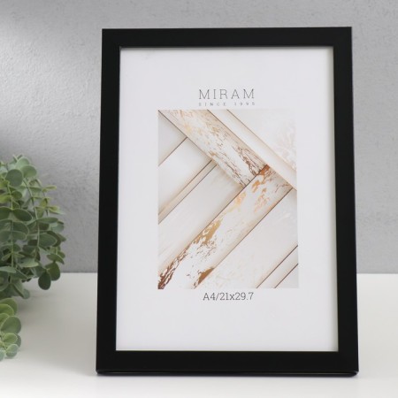 Photo frame Plastic "Mira" 21x29.7 cm, (A4) 641822, black (plastic screen)