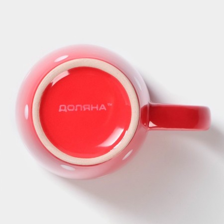Mug of Dolyana "Red Peas", 360 ml, red color-5