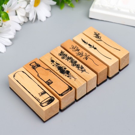 Printing tree "Flowers and flasks" set 7 pcs 2.5x7.5x12 cm-1