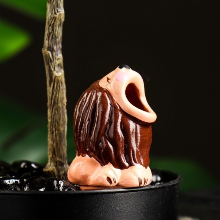 Waster "Lion" for indoor and garden plants, yellow, Kungur ceramics, 0.2l, 6cm-5