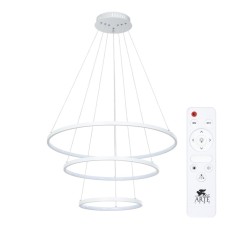 Suspended chandelier Arte Lamp Frodo A2197SP-3WH, LED, 145 W, 75x75x140 cm, 7600 lm, remote control, white