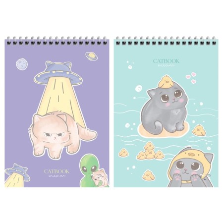 Notepad A5 60 sheets on the crest Meshu "Cat Book", plastic cover mix-1