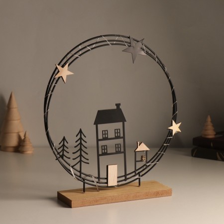 Souvenir metal, tree Light "House. Night Sky" 6x25.5x26.5 cm-2