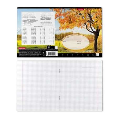 A notebook 24 sheets in the Erichkrause cage "Native Spaces", cover coated a cardboard, an offset unit, mix (1 species in a adhesion)-6