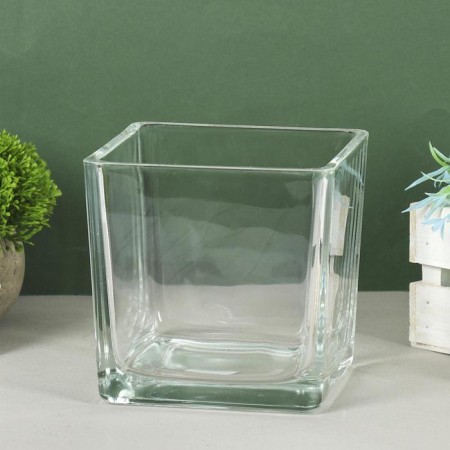 Vase "Square" 14x14cm, volume-1,7l transparent